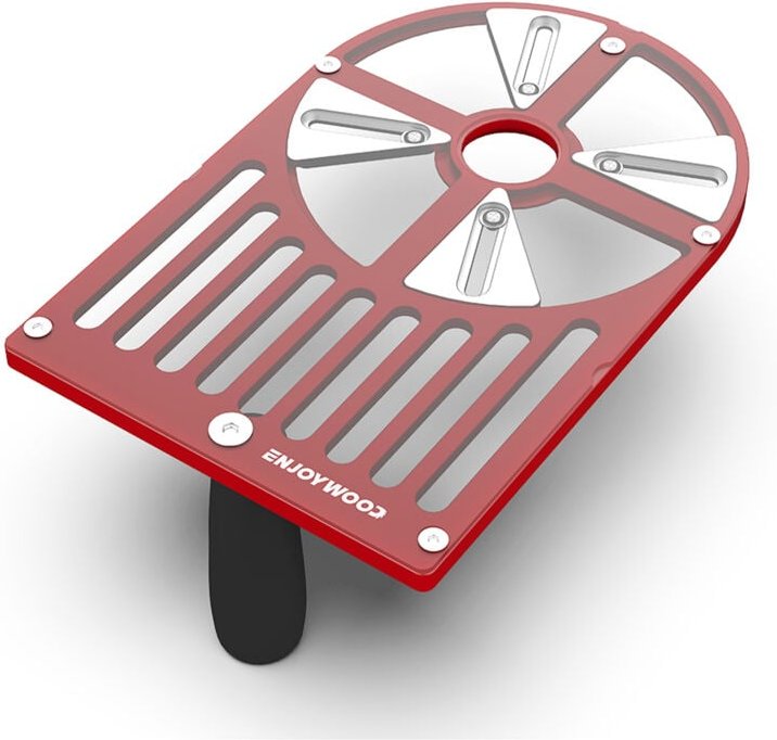 Frästisch-Basis, verstellbarer Schieber, Aluminiumlegierung, 65 mm bis 132 mm kompatibel – Rot