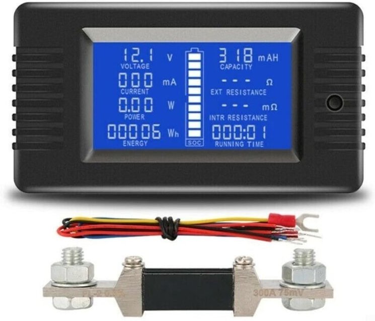 Gleichstrom-Voltmeter und -Amperemeter zum Testen von Autobatterien, Spannungsbereich 0–200 V, misst die Leistungsaufnah...