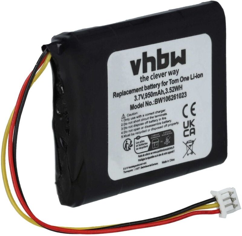 Vhbw - 1x Akku kompatibel mit TomTom One V2, V3, xl, Rider V1, Rider, xl 2, V5, Version 3 gps Navigation Navi (950 mAh, ...