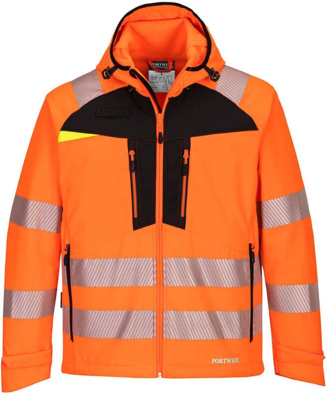 Softshell-Jacke Hv Dx4 Farbe: Orange/Schwarz Größe L - Portwest