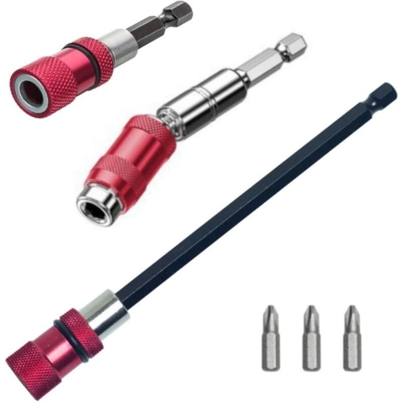 3 Pcs Bithalter Magnetischer 1/4 Hex-shank Trockenbau bit Magnetisch Sechskantschaft Schnellwechsel Bithalter für Elektr...