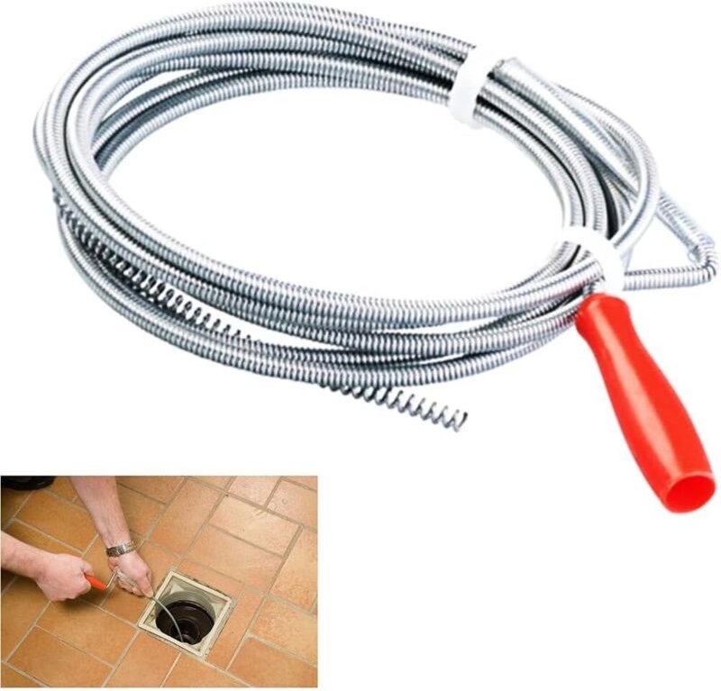 Umweltfreundliche Abflussreinigungsspirale – Flexible Lösung für verstopfte Abflüsse – 3,2 m x 5 mm Spirale