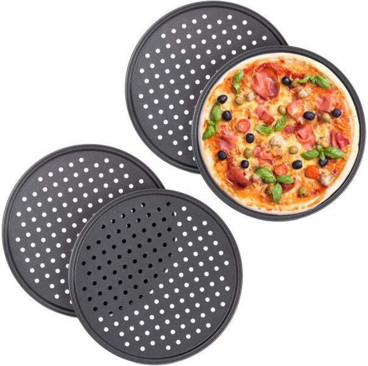 Round pizza tray set of 4