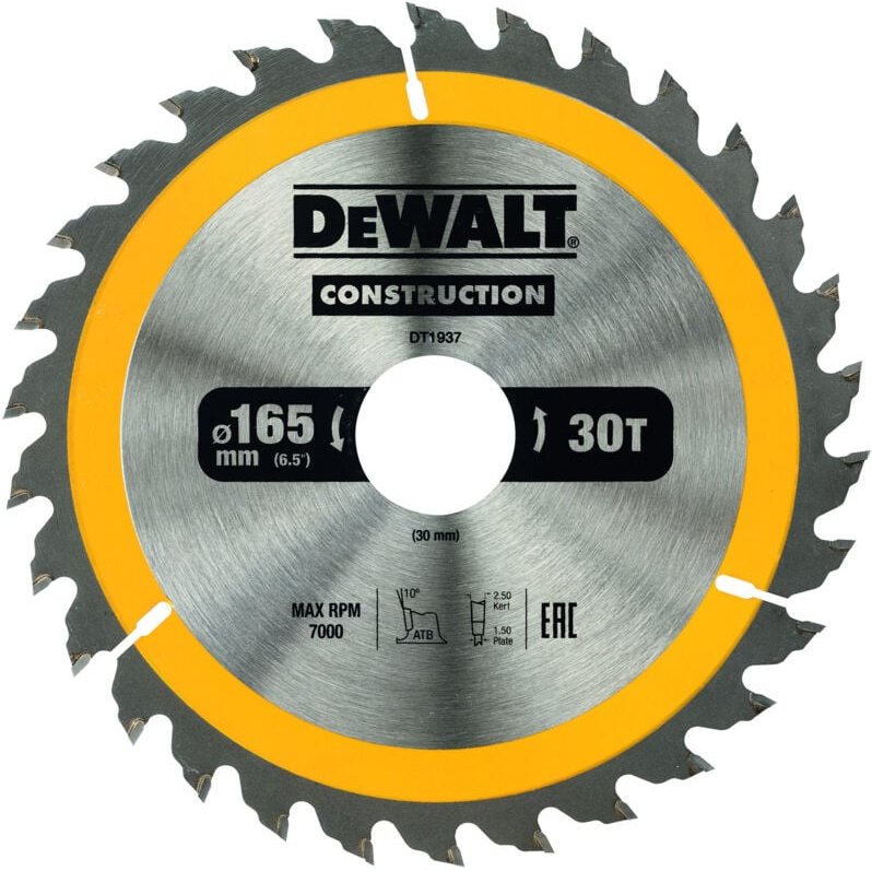 DEWALT Kreissägeblatt Handkreissäge 165/30 mm 30WZ DT1937-QZ