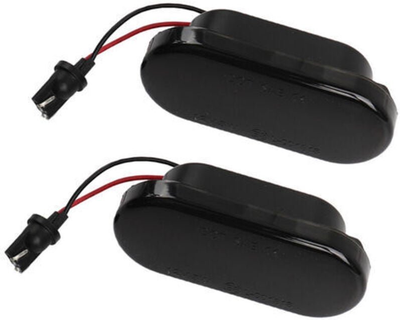 2-teilige dynamische LED-Seitenmarkierungsleuchten mit Blinkern als Ersatz für VW Golf/Passat/Polo – Schwarz
