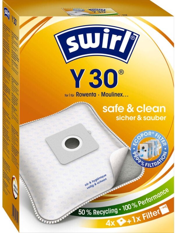 Y30 MicroPor® Plus Staubsaugerbeutel 4 St. - Swirl