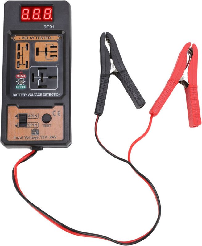 Decdeal Relais -Tester, CAR Analyzer 12V 24 V Batteriespannung Automobil -Diagnosewerkzeug für 4 Pin 5 Relais, digitaler...