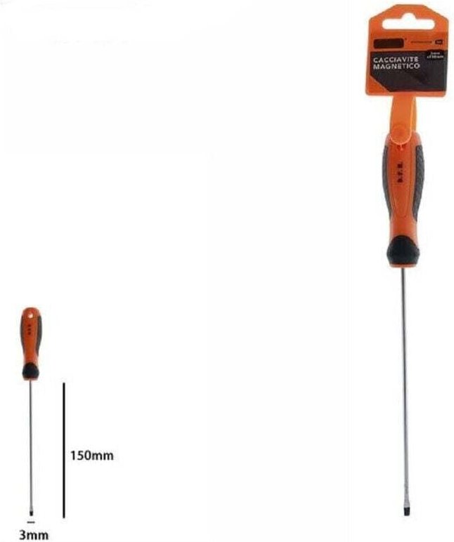 Vtizikl Cacciavite Giravite Magnetico Punta Taglio 3x150 Mm Impugnatura Ergonomica 07425 -