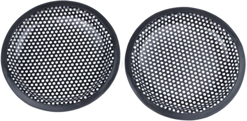 Tlily - 6,5 Zoll Metallgeflecht, rund, für Auto-Tieftöner, Lautsprechergitter, Schwarz, 2 Stück