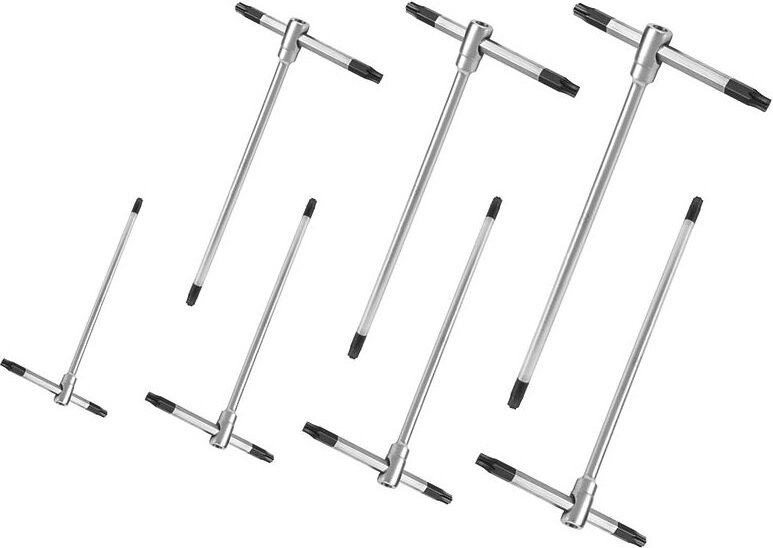 Fervi - 7 tlg sechskantschlüssel satz t-griff torx T8-T9-T10-T15-T20-T25-T30 0405