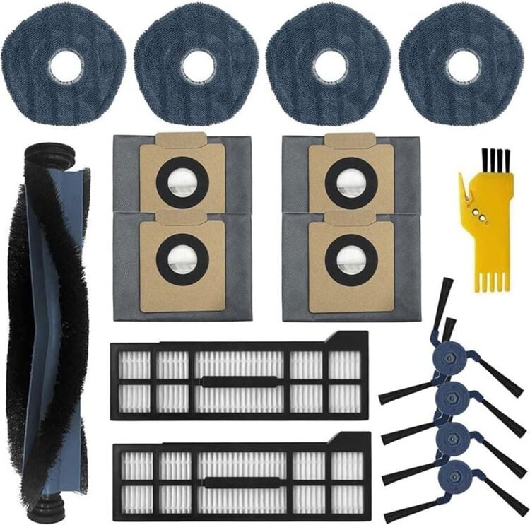 Zubehörset für X10 Pro Omni Roboterstaubsauger, Hauptbürste, Filter, Seitenbürsten, Wischtücher, Staubbeutel