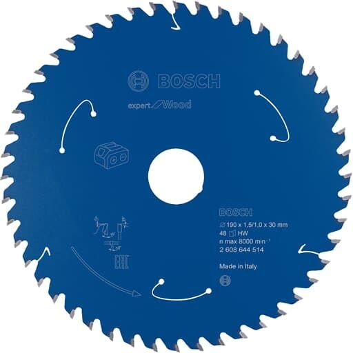 Professional Akku-Kreissägeblatt Expert for Wood, 190 x 1,5/1 x 30, 48 Zähne - Bosch