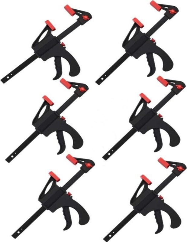 Set mit 6 Schnellspannklemmen für Holzbearbeitung, Bastelarbeiten, Heimwerken und Holzbearbeitung