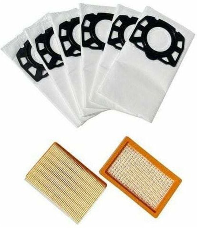 2 Filter und 6 Beutel für WD4 WD5 WD5P WD6 WD6 p MV4 MV5 MV6 Staubsaugerbeutel Zubehör