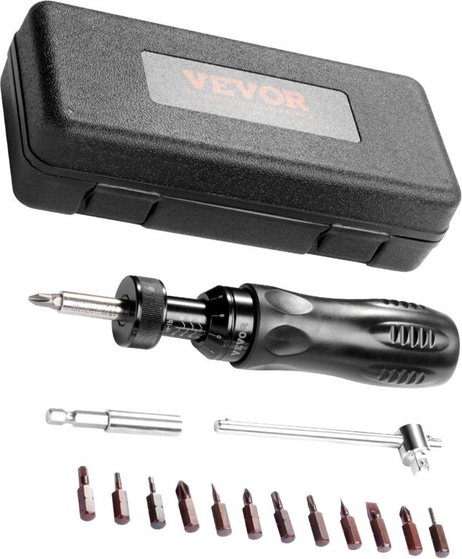 Vevor 1/4-Zoll-Antriebs-Drehmomentschraubendreher-Schlüsselsatz, 1,13–7,91 Nm Drehmoment-Einstellbereich, 1 in-lb-Schrit...