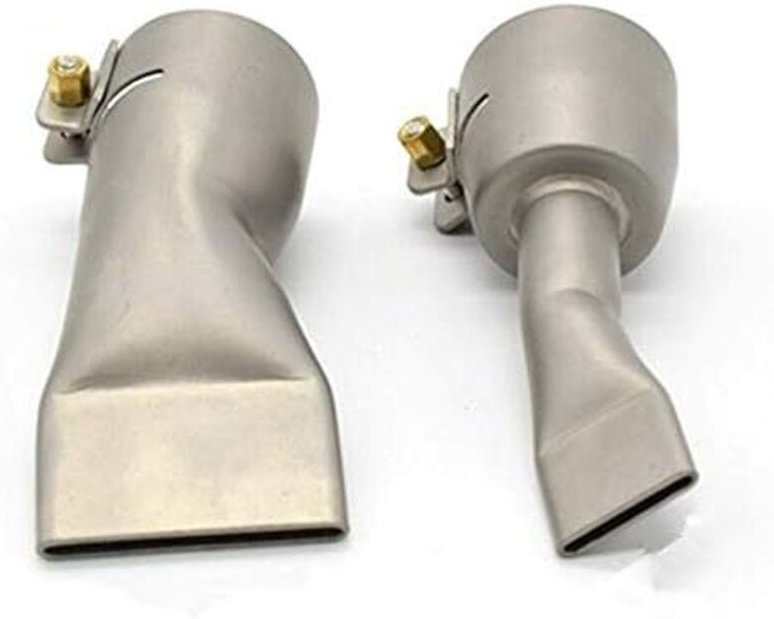 20-mm-Flachschweißdüse + 40-mm-Schweißdüse für die meisten Kunststoffschweißpistolen.