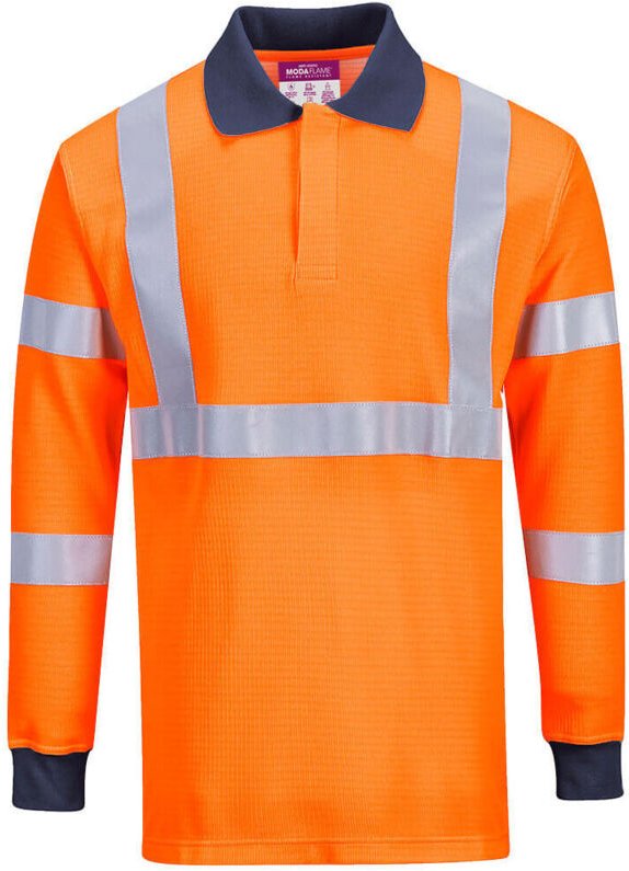 Feuerhemmendes Polo mit Ris-Norm Farbe: Orange Größe XL - Portwest