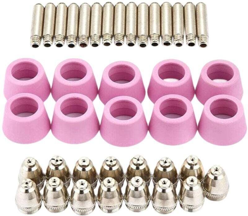 40-teiliges Set AG60 SG55 Plasma-Schneidbrenner-Elektroden-Düsen-Set Plasma-Schneidbrenner-Zubehör, passend für SG55, AG...