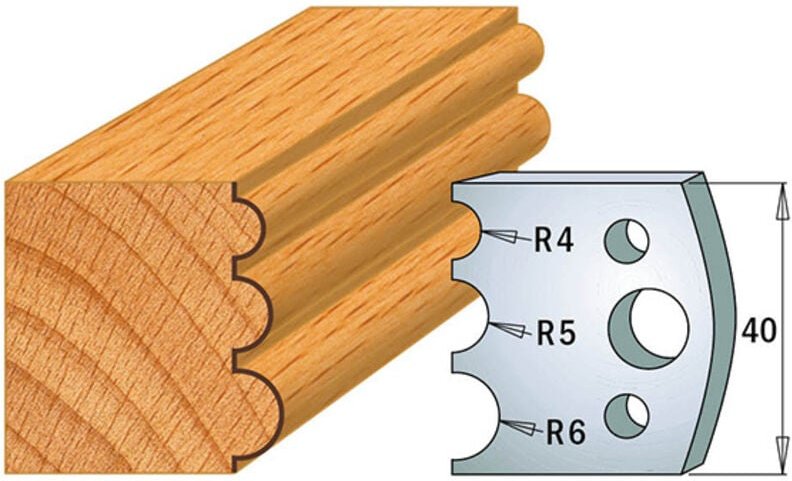 690.090 MESSERPAAR SP 40x4mm KONKAV RADIALE R=4/5/6mm