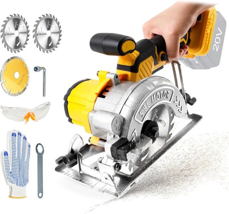 DW 18V/20V Akku-Kreissäge, 6200 U/min, 3 x 125 mm Sägeblätter, 32 mm Schnitttiefe