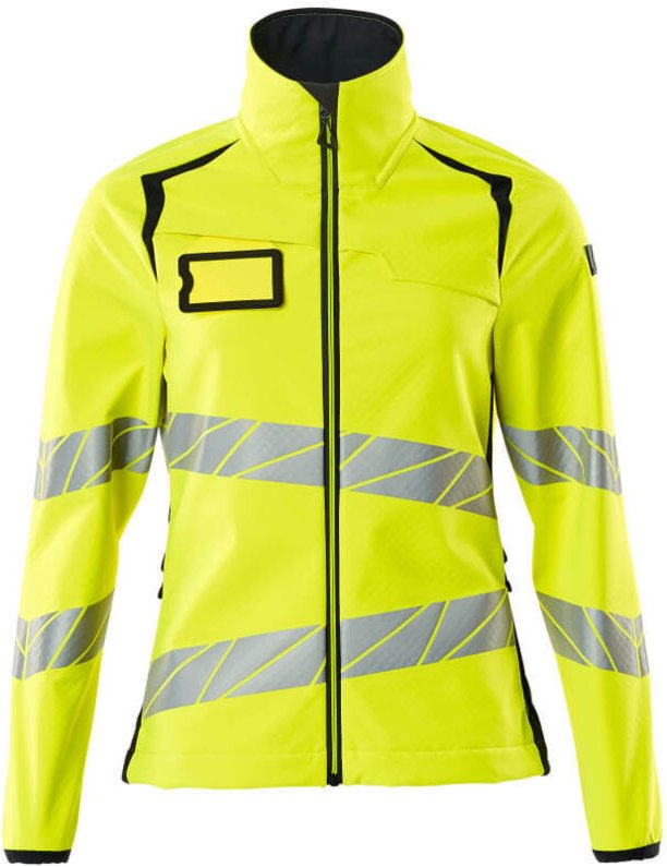Mascot Soft Shell Jacke, Damenpassform Soft Shell Jacke Gr. L, hi-vis gelb/schwarzblau
