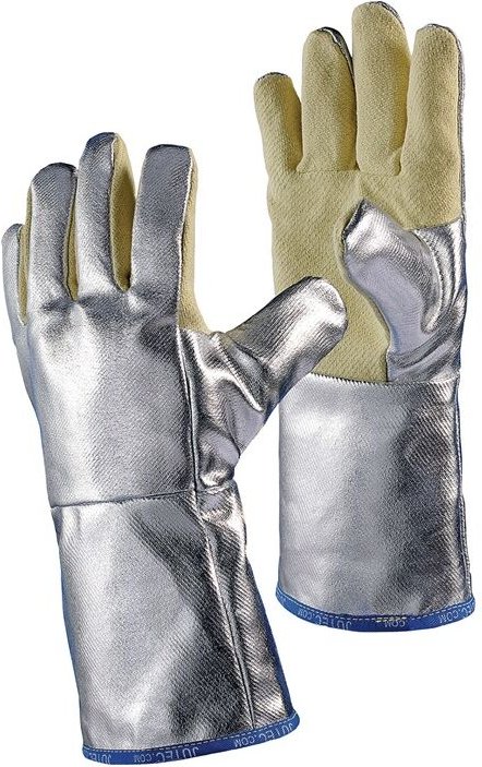 FP - Hitzeschutzhandschuhe 5-Finger Universalgröße gelb/silber m.alumin.Preox-Aramid