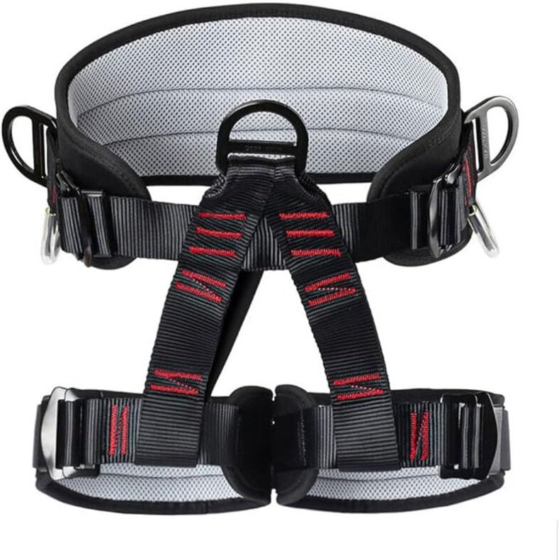 Klettergurt, verstellbare Dicke, breiter Halbkörper-Sicherheitsgurt, Polyester-Baumkletterausrüstung für Kletterrettungs...