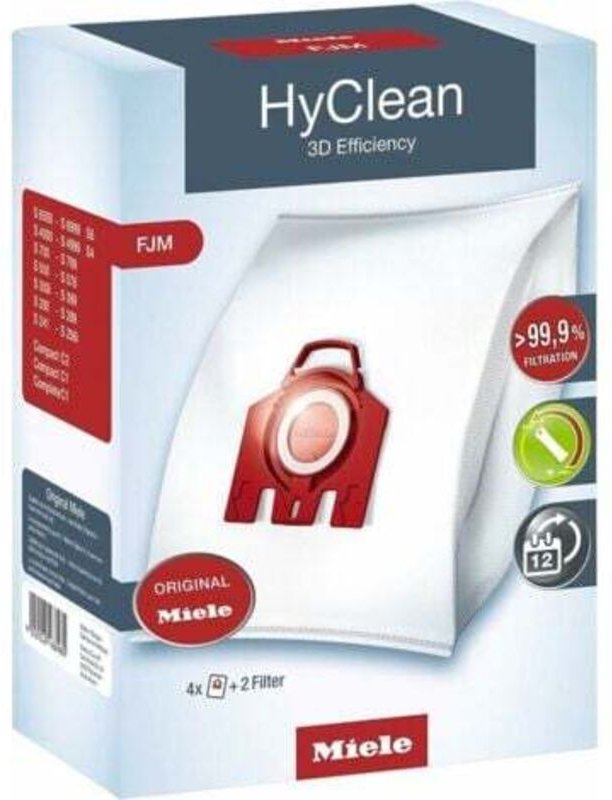 Miele 9917710 HyClean 3D Efficiency fjm Staubsaugerbeutel, passend für Miele Beutelstaubsauger. Diese Packung enthält 4 ...