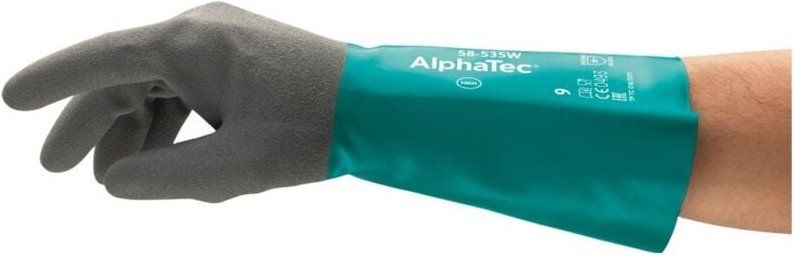 FP - Ansell Handschuhe EN388/374 Kat.III AlphaTec 58-535 Gr.9 Acryl m.Nitril grün/grau 6 Stk