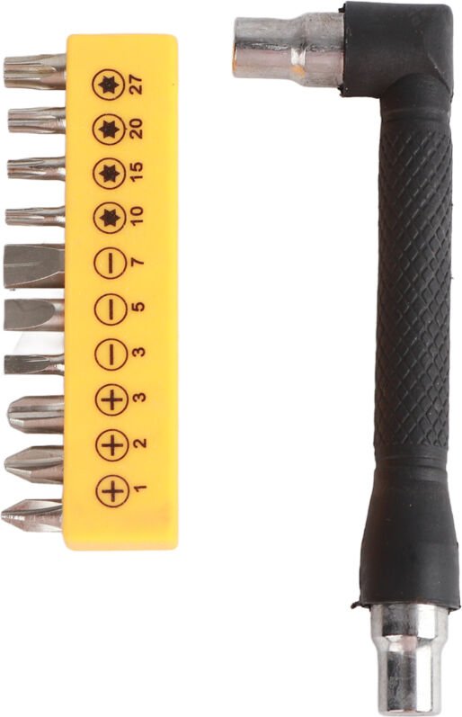 Set mit 10 magnetischen Stahlschraubendrehern inklusive Bits und Zubehör