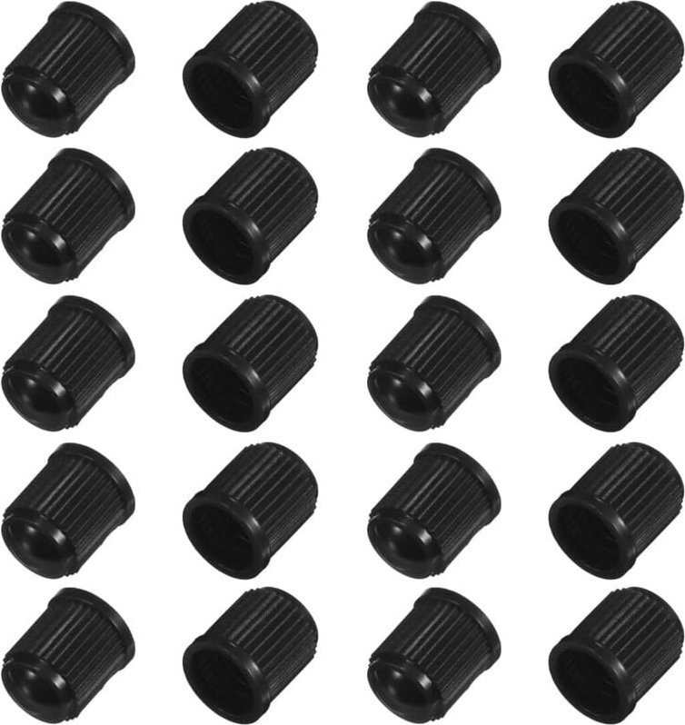 20 Ventilkappen, Ventilkappen mit Gummi-O-Ring, Universal-Ventilkappen für Lkw, Motorräder, Fahrräder, SUVs (schwarz)
