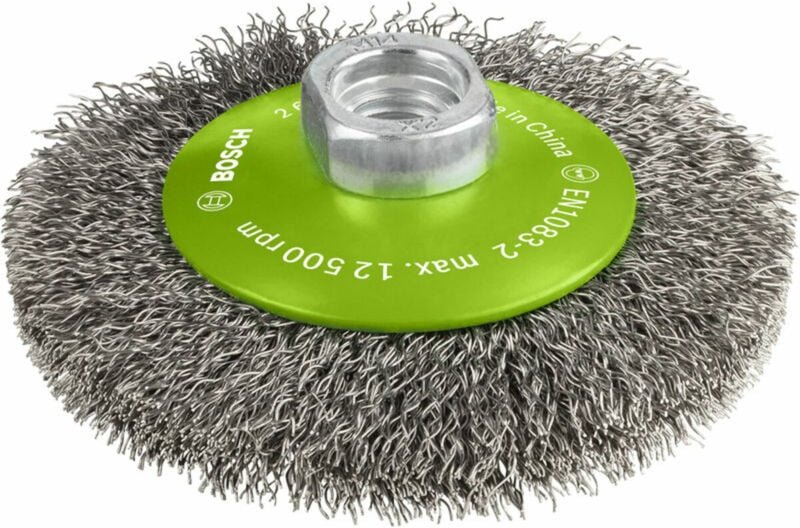 Accessories Kegelbürste Clean for Inox, gewellt, rostfrei, 100 mm, 0,35 mm, 12500 U/min, M14 - Bosch