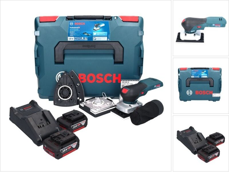 Bosch gss 18V-13 Akku Schwingschleifer 18 v + 2x Akku 5,0 Ah + Ladegerät + l-boxx