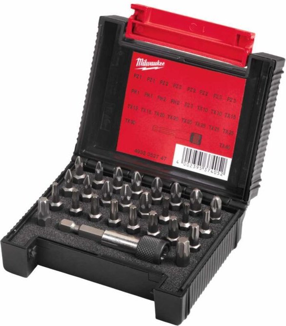Milwaukee Schrauberbitkassette PH/PZ/TX - Kreuzschlitz, Phillipps, Pozidriv, Torx - Set 27-teilig