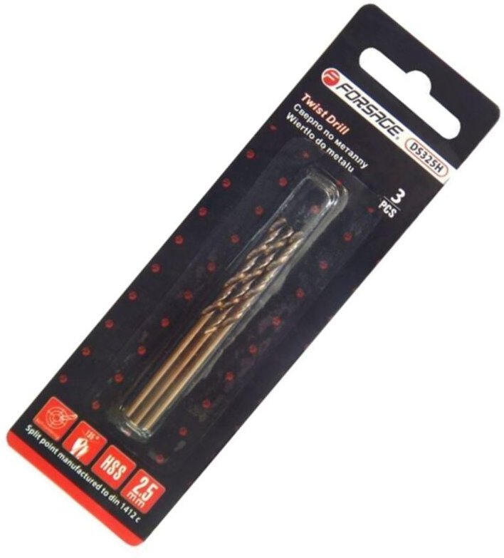 Bohrerset 3-tlg. Metallbohrer 1,5 mm HSS+Co