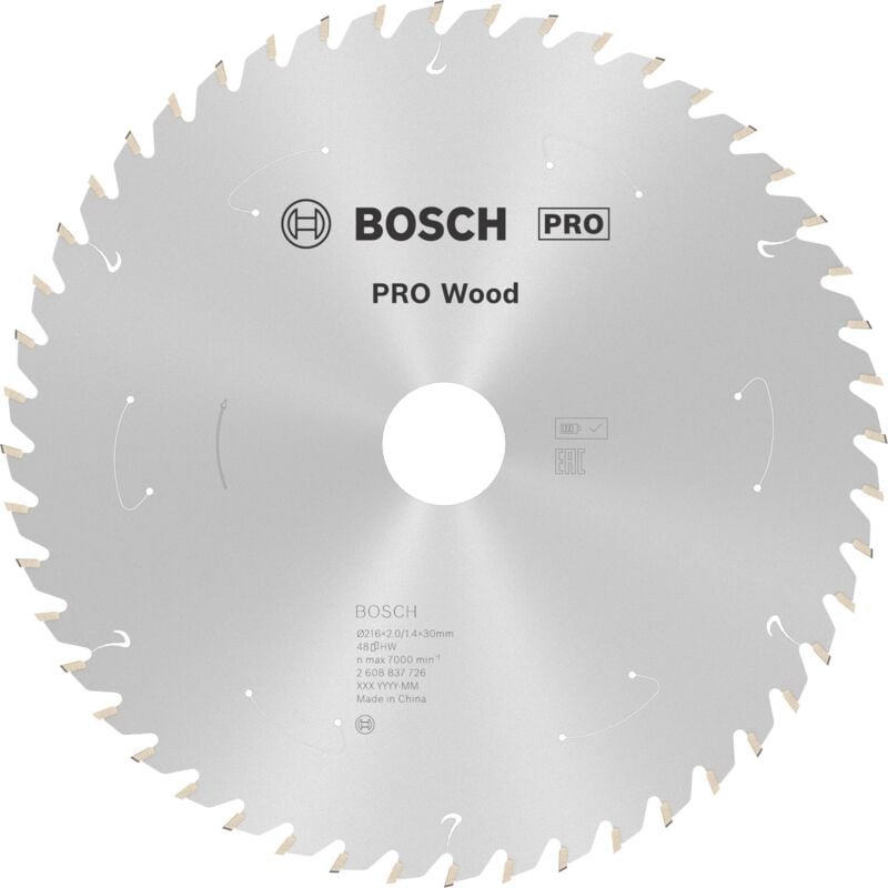 Bosch PRO Wood cordless Kreissägeblatt, 216 x 1,7 x 30 mm, T48