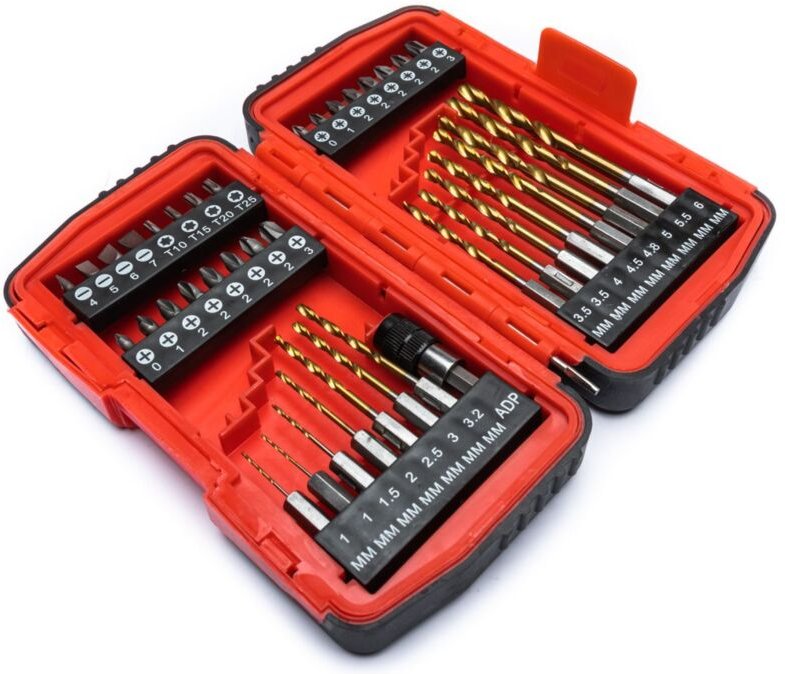 TrendLine Bohrer-Bit-Set, 40-teilig 24 Bits, 15 HSS Bohrer-Bits,1 Adapter
