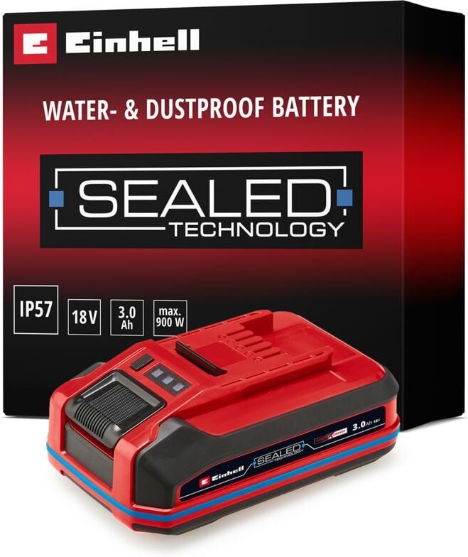 Original Einhell 18V 3,0 Ah sealed Power X-Change plus (18 v Akku, wasser- & staubgeschützt, Schutzklasse IP57, universe...