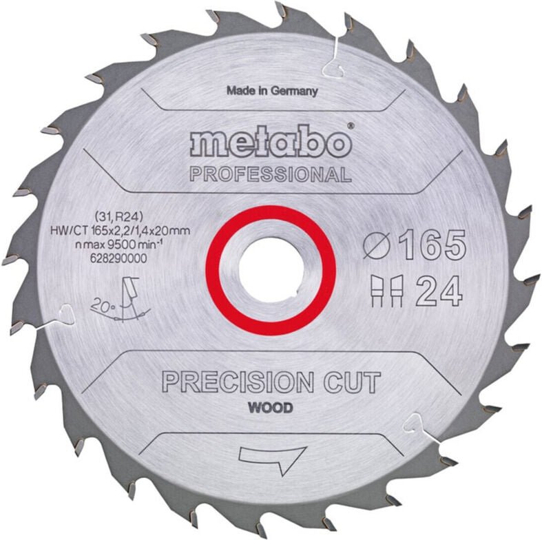 Metabo Sägeblatt "precision cut wood - professional", 160x2,2/1,4x20, Z42 WZ 15°