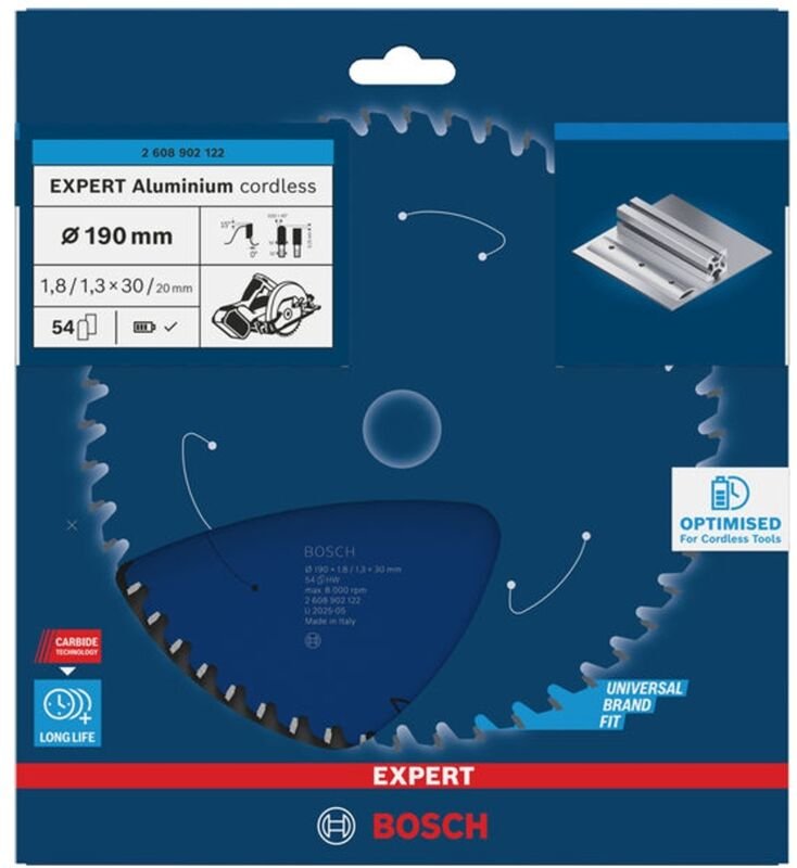 Bosch EXPERT Kreissägeblatt Aluminium, 190x30 mm, Z54