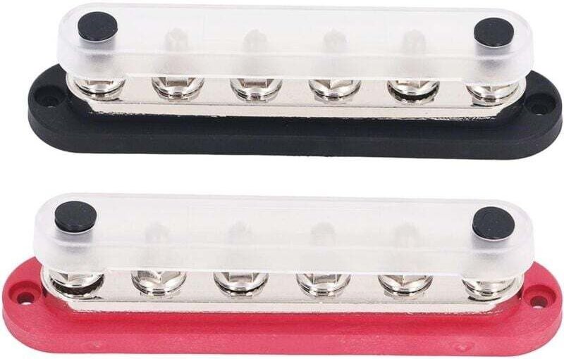 Stück M8 300A 12-48V Stromverteilerblock aus Messing, Sammelschienen-Klemmenblock aus Edelstahl für Auto, Boot, Marine