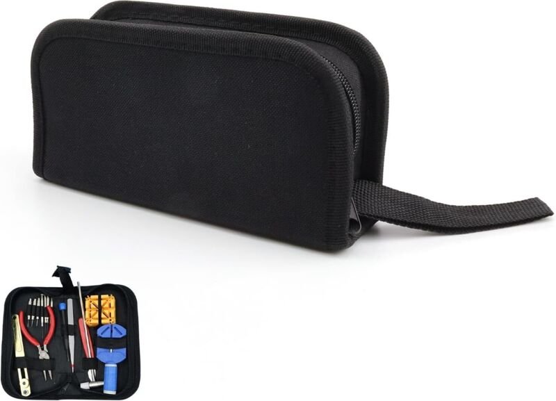 CCYKXA Werkzeugset, Werkzeugtasche mit Reißverschluss und 13 verstellbaren Ringen, tragbare Werkzeugtasche, ideal für Kl...