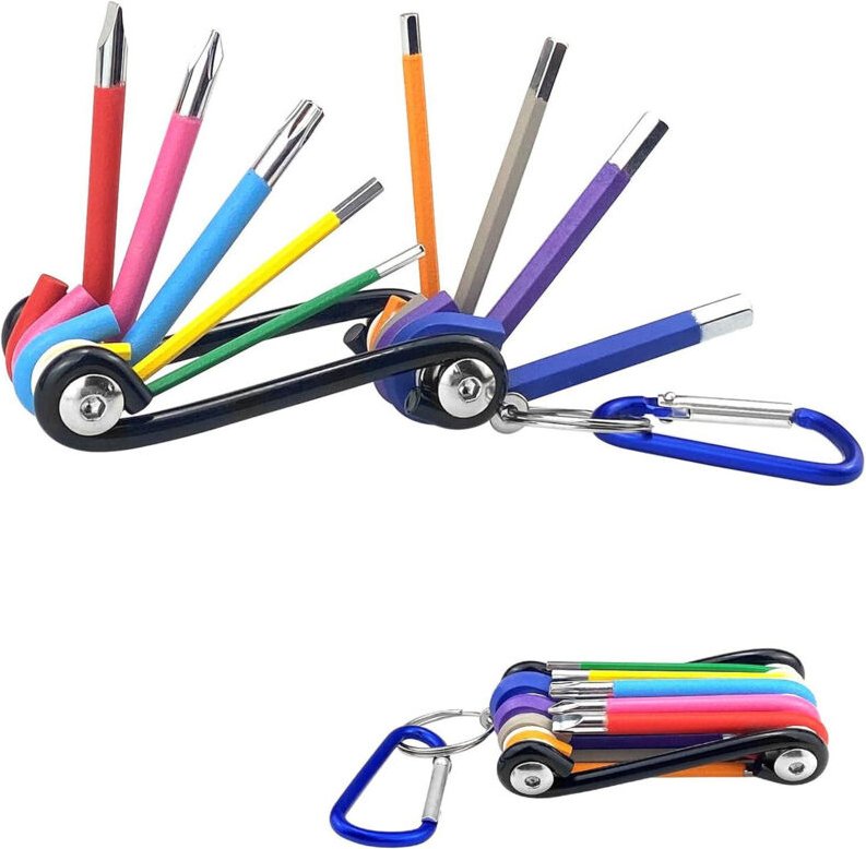 Set mit 9 professionellen Klapp-Inbusschlüsseln – Klapp-Inbusschlüssel-Set – Für Heimwerkerprojekte