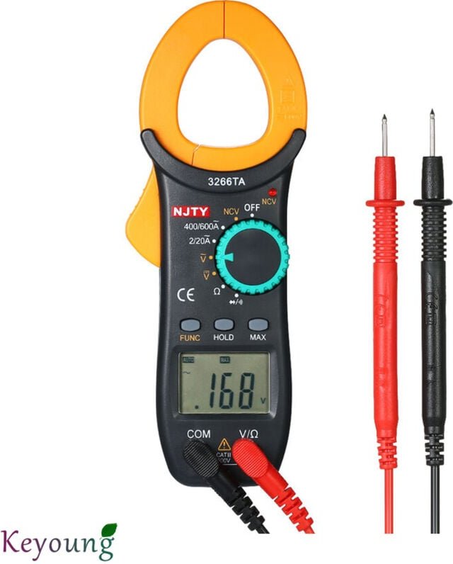Digitale Stromzange Auto Ranging 2000 Counts DC/AC Strom Multimeter Strommessgerät für Spannung Strom Widerstand Kapazit...