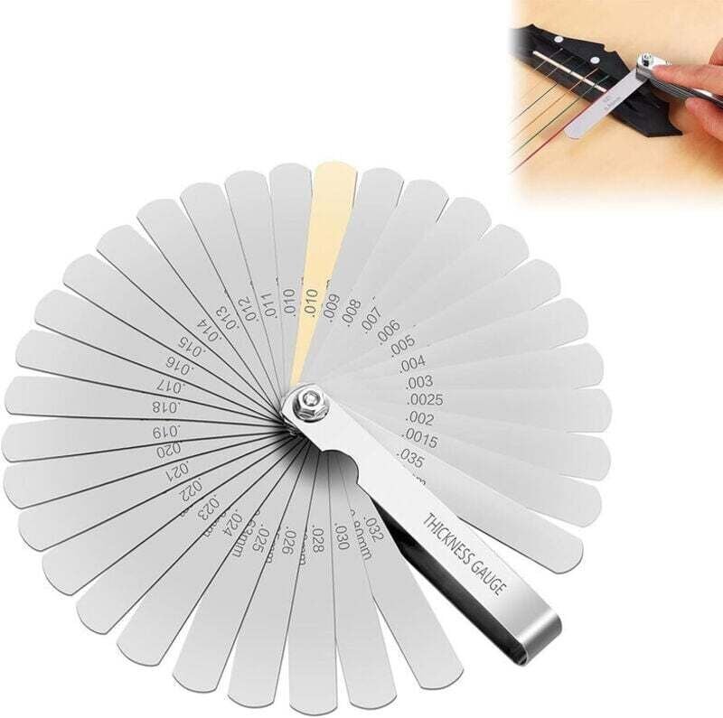 Dickenmessgerät-Set mit 32 Klingen, Doppelmarkierung, metrisch und imperial, 0,04 bis 0,88 mm zur Messung von Spalten un...