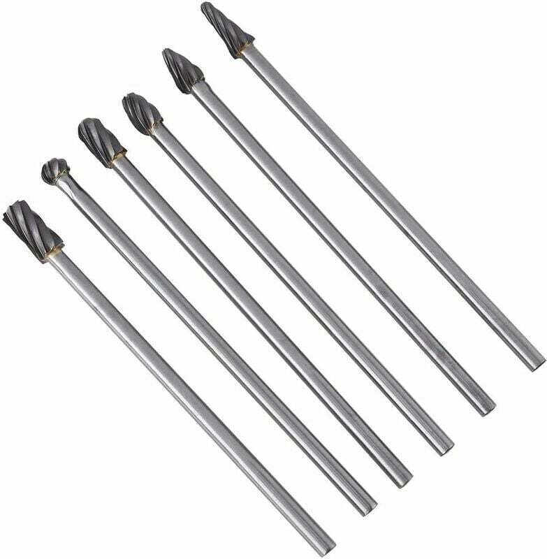 Wolframkarbid-Frässtift-Set, 6 mm Schaft, 10 mm Kopf, elektrisches Schleifer-Bohrwerkzeug, 6-teilig