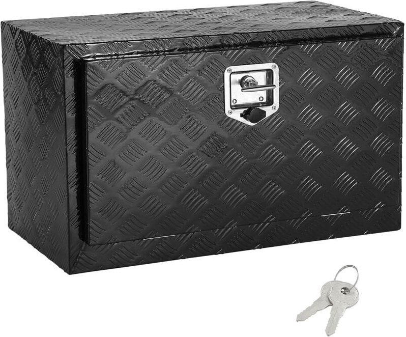 Unterboden-LKW-Box, 91,4 x 43,2 x 45,7 cm, robuste Werkzeugkiste aus Aluminium mit Diamantplatte, Schloss und Schlüssel,...