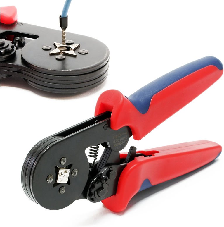 Wiltec - Crimpzange für 0,25-6 mm Aderendhülsen, Aderendhülsenzange mit Ratsche, Quetschverbinder Zange für Kabelschuhe,...