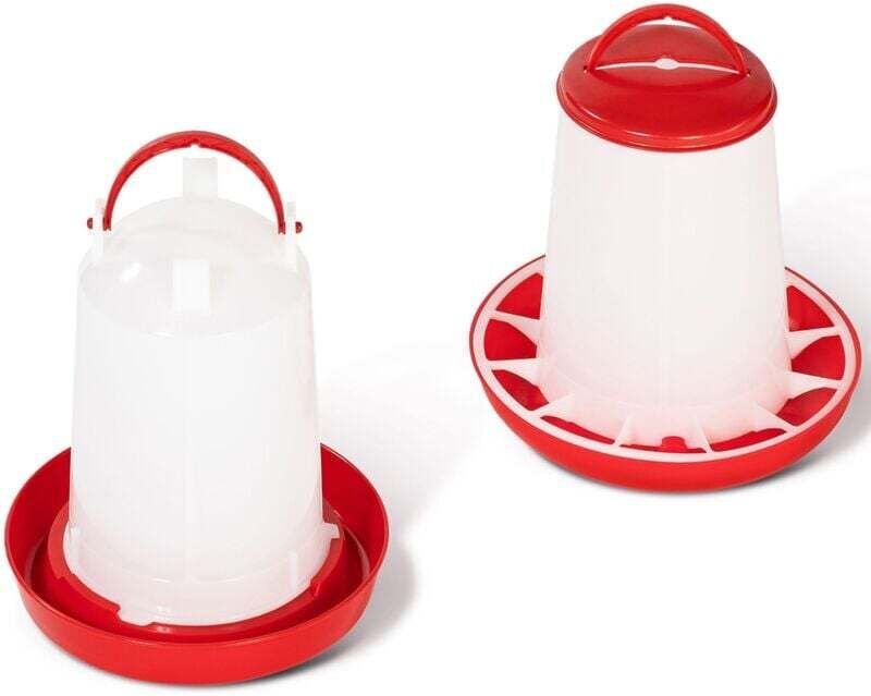 Geflügeltränksystem, wiederverwendbare Geflügeltränke und -futtertonne, 5-kg-Futtertonne und 4-Liter-Tränke für Hühner u...