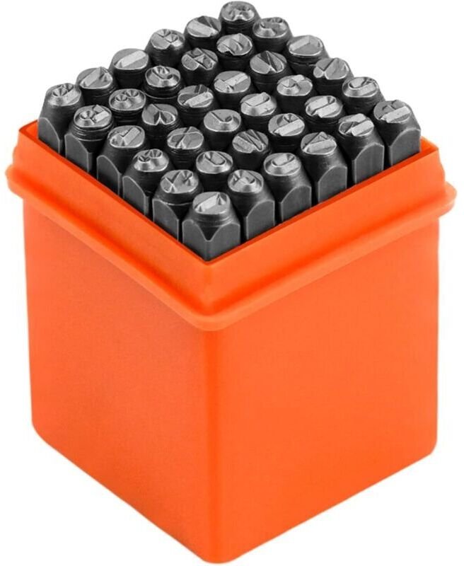 36-teiliges 4-mm-Buchstabenstanzer-Set, Buchstaben A-Z & Zahlen 0-9, Metallstanzer für Stempel/Metall/Holz/Leder, 40 Chr...